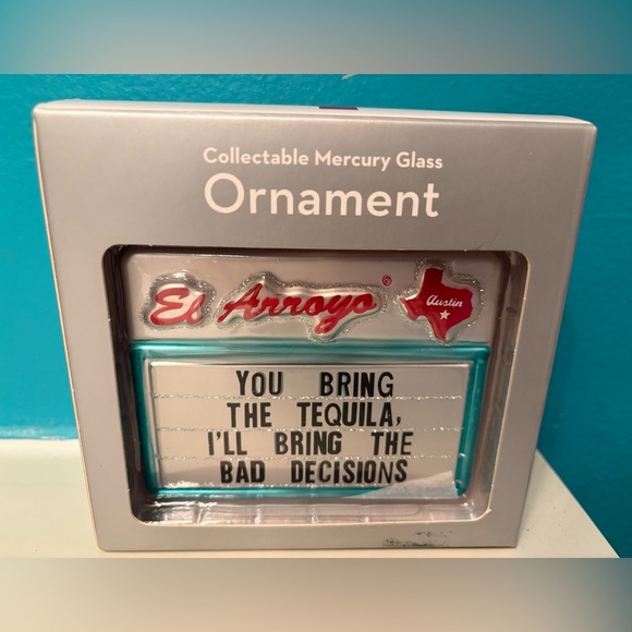 EL ARROYO MARQUEE SIGN GLASS ORNAMENT TEQUILA - Picture 1 of 4